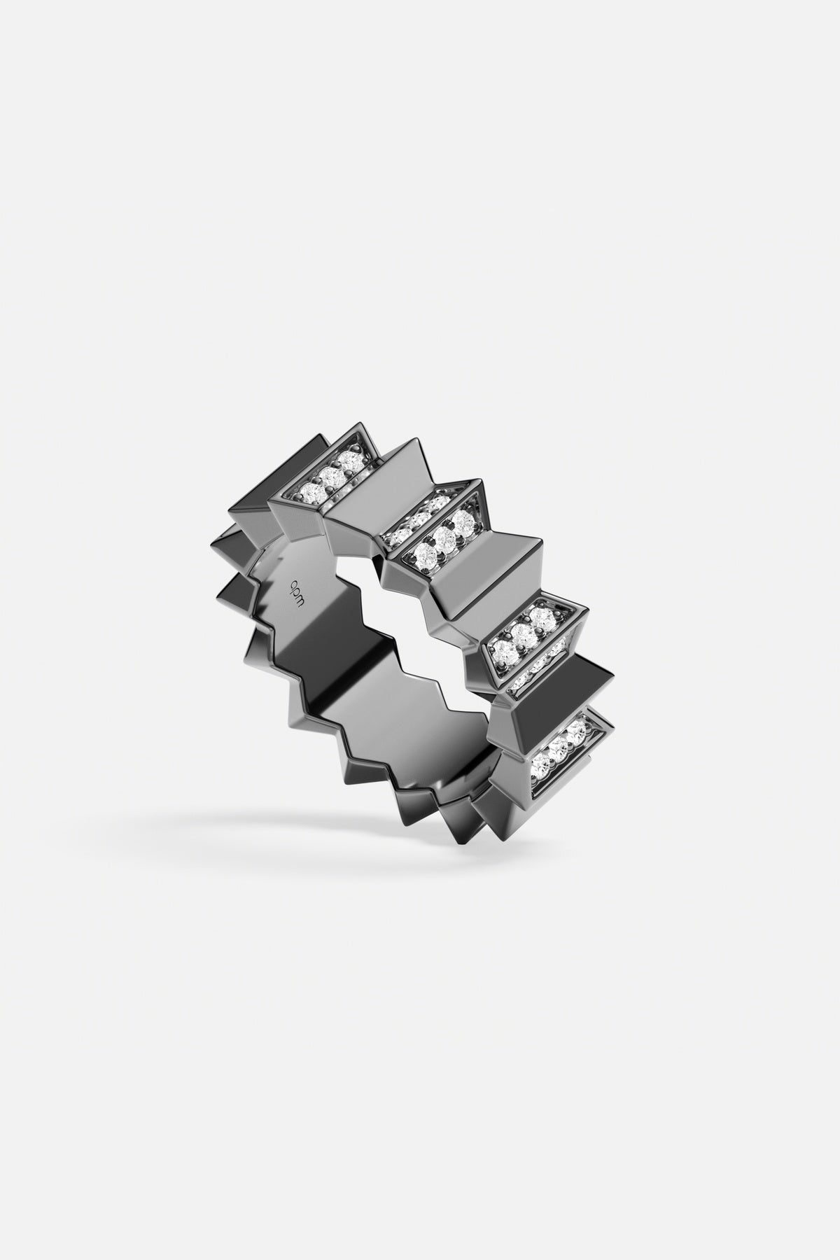 APM Monaco Yacht Club Up and Down bague grise zircon