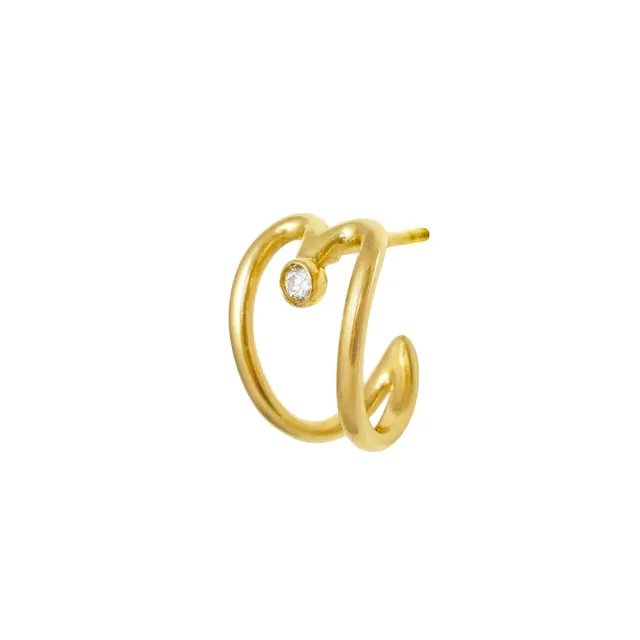 Aimée Aimer Double Love créole or jaune diamant unité