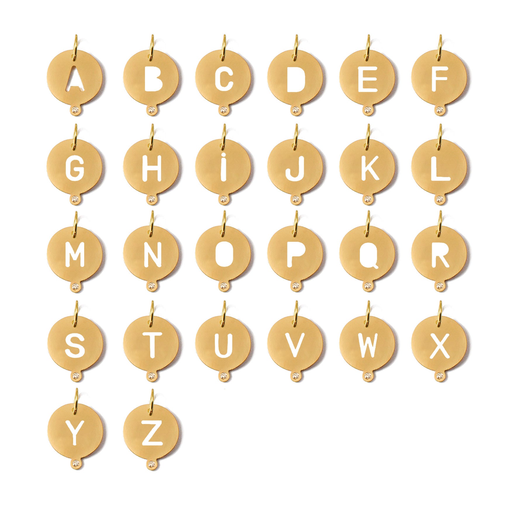 Aimée Aimer Médailles Heureuses médaille lettre or jaune diamant