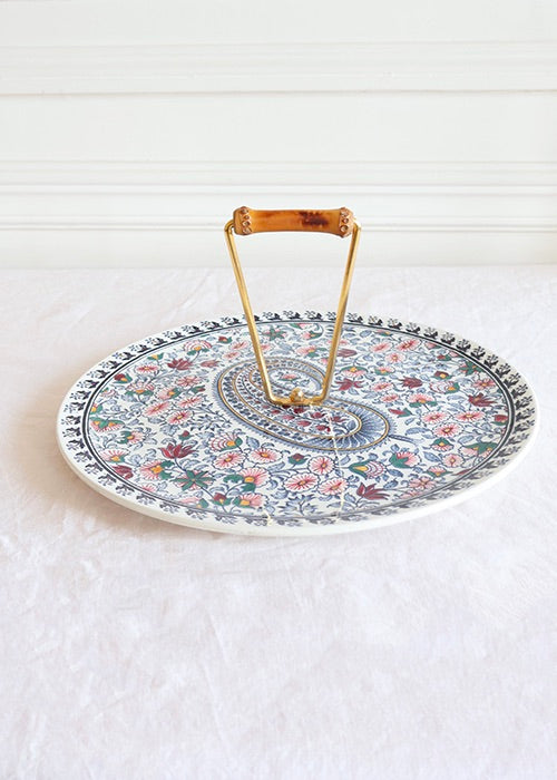 Aimée Aimer Cachemire plat à fromage Gien 35 cm