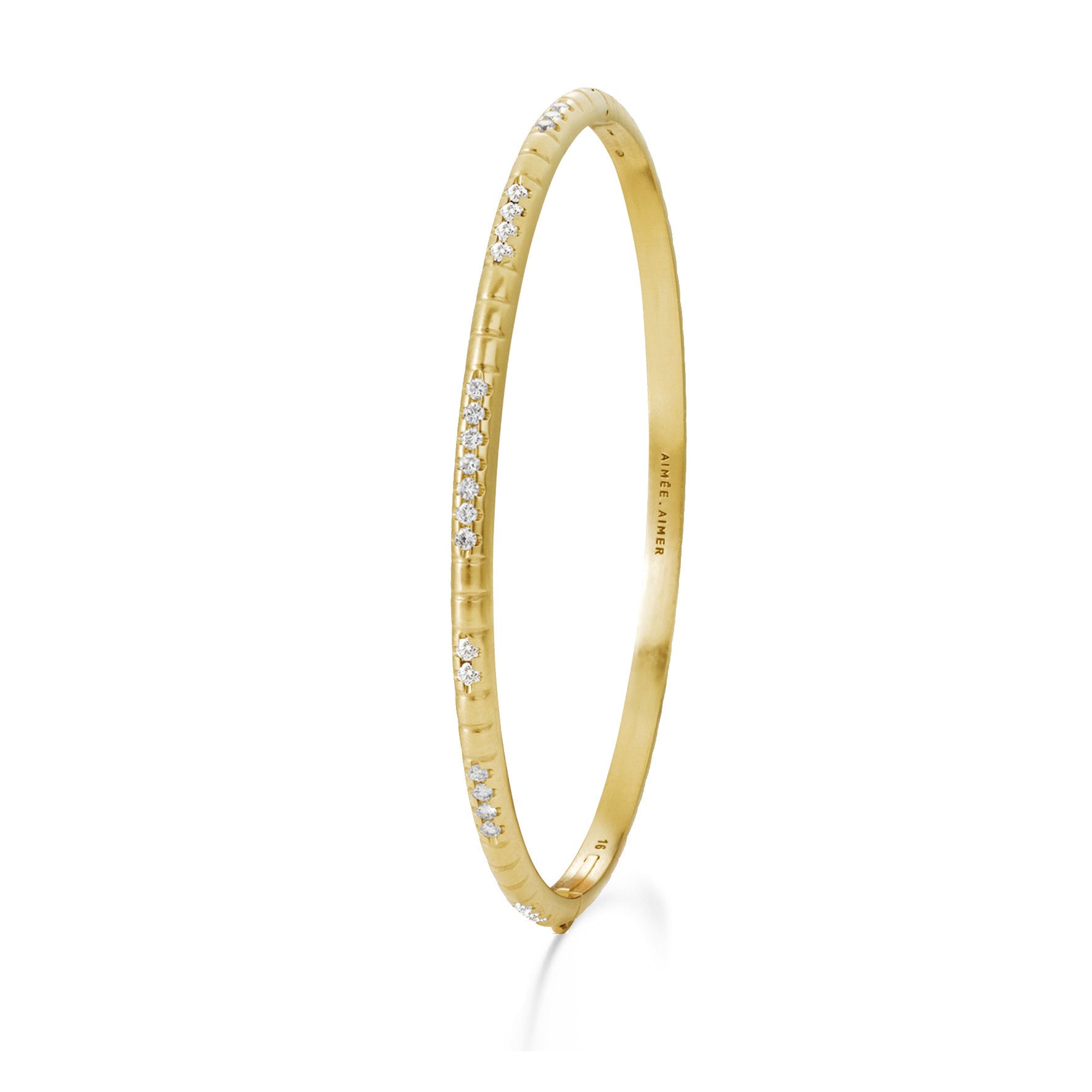 Aimée Aimer Lignes F. bracelet jonc or jaune diamants 15-17 cm