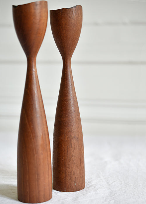 Aimée Aimer Bougeoirs Infini bougeoir teck paire 20 cm