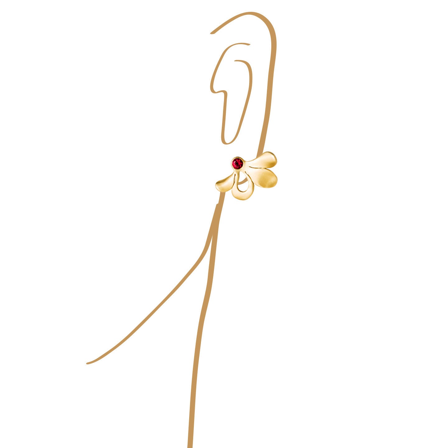 Aimée Aimer Pétale boucles d'oreilles or jaune rubis paire