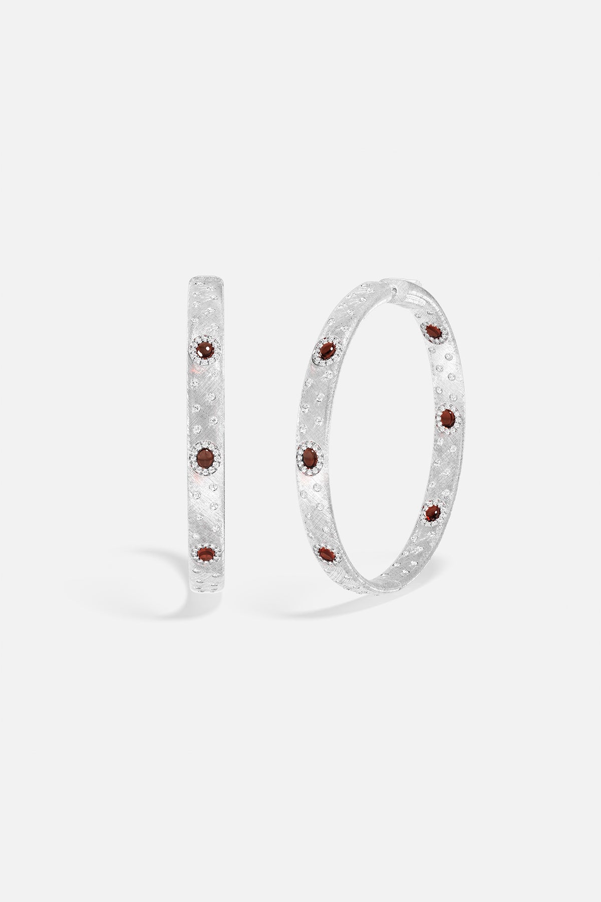 APM Monaco Automne Cabochons créoles bordeaux zircon