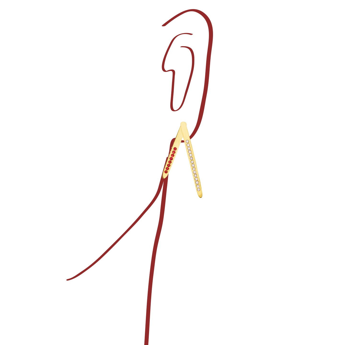 Aimée Aimer Sunrise boucle d'oreille or jaune rubis unité