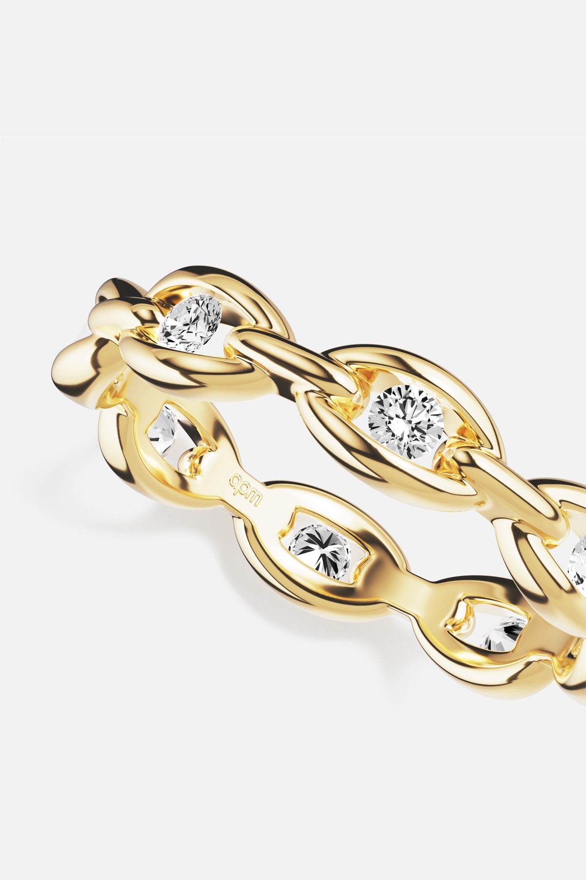 APM Monaco Soleil Enchaîné bague plaqué or jaune zircons