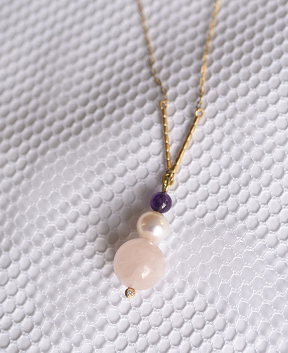Aimée Aimer Chance collier or jaune perle taille unique