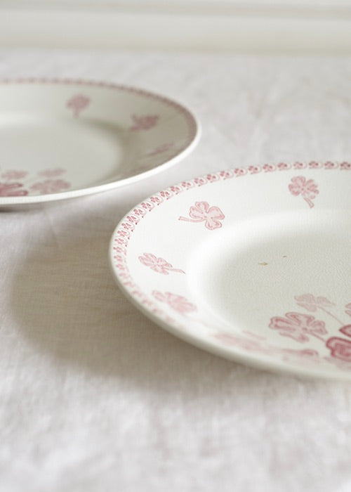 Aimée Aimer Art de la table Assiettes trèfle rose lot 6