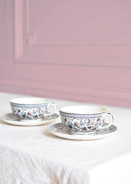 Aimée Aimer Art de la table tasses Gien Cachemire paire