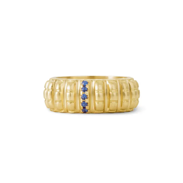 Aimée Aimer Lignes F. bague or jaune saphir diamant taille 52