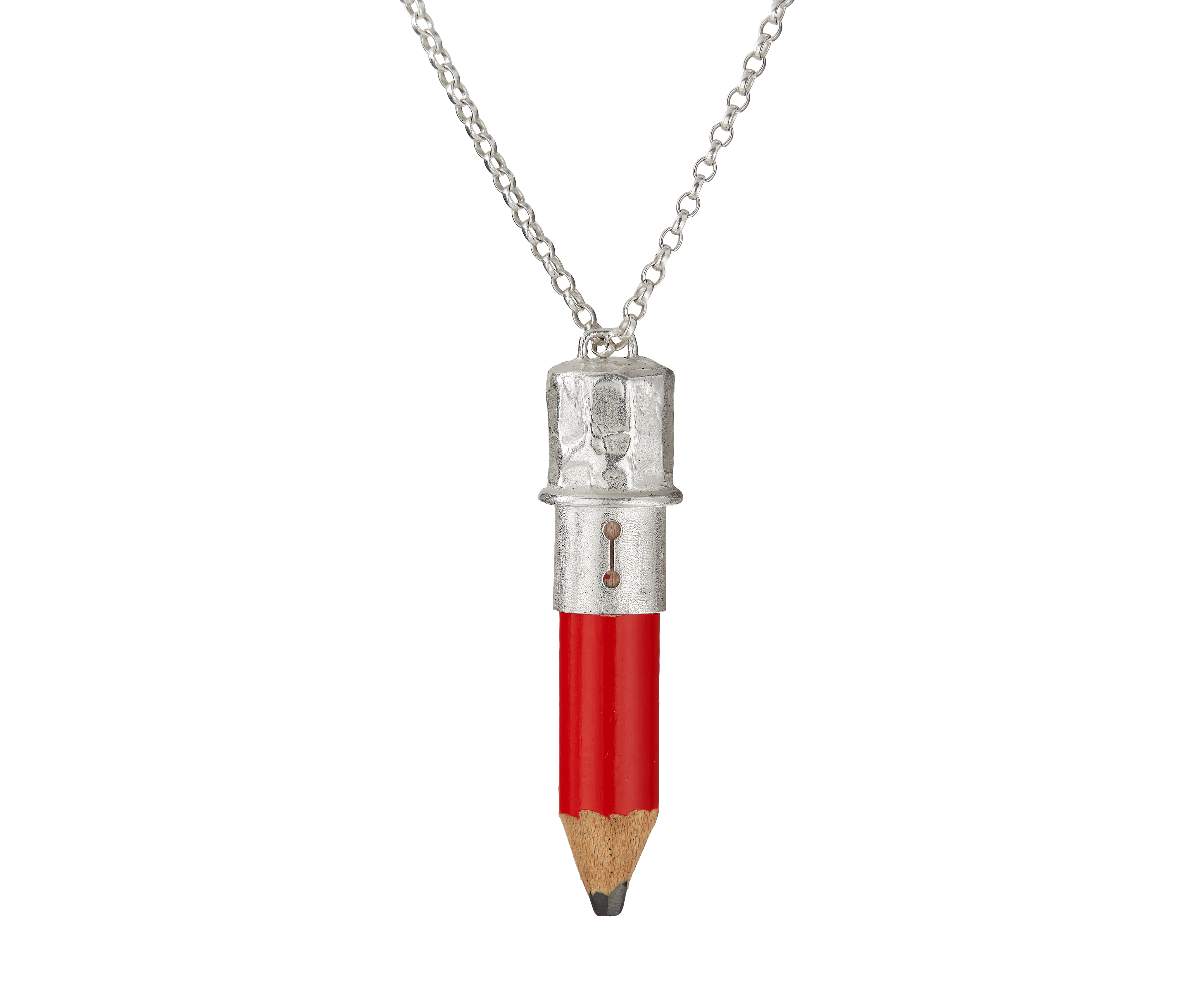 Alighieri Poet's Pencil collier argent crayon rouge bookworm