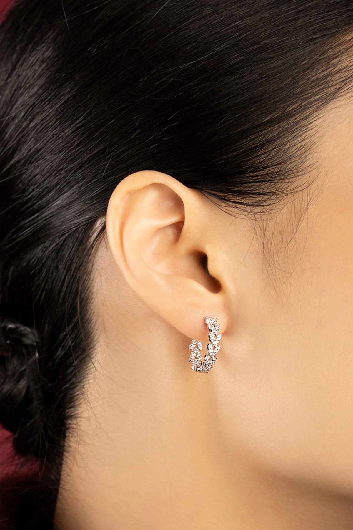 APM Monaco Automne Couture Créoles zircon blanc