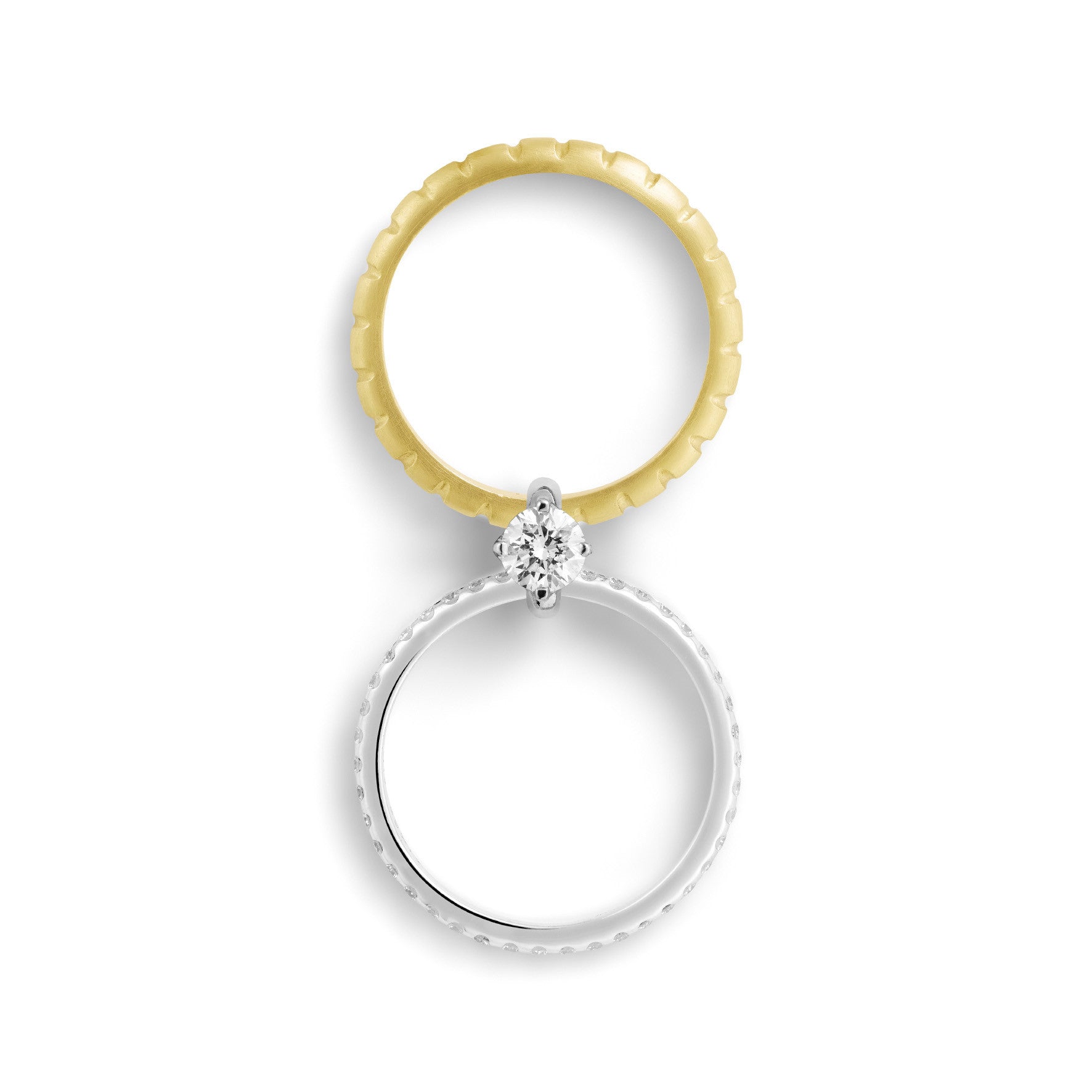 Aimée Aimer Nous n°1 bague or jaune blanc diamants taille 52