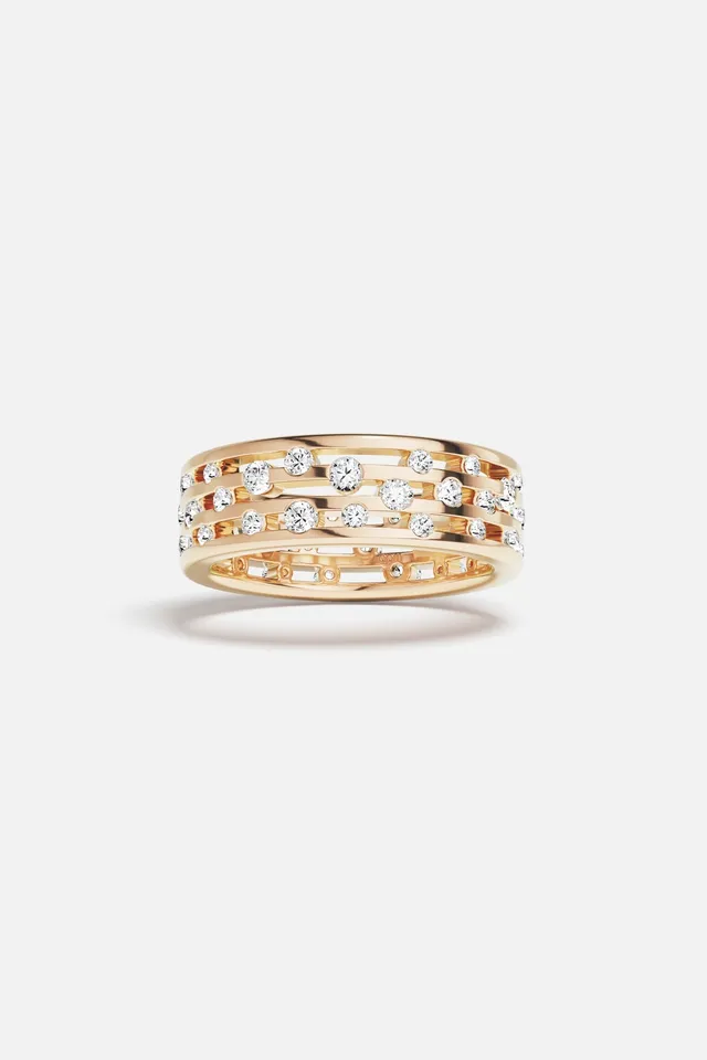 APM Monaco Automne Graphique bague anneau or rose zirconias taille 52