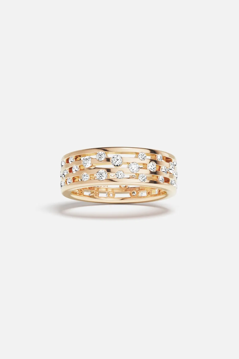 APM Monaco Automne Graphique bague anneau or rose zirconias taille 52
