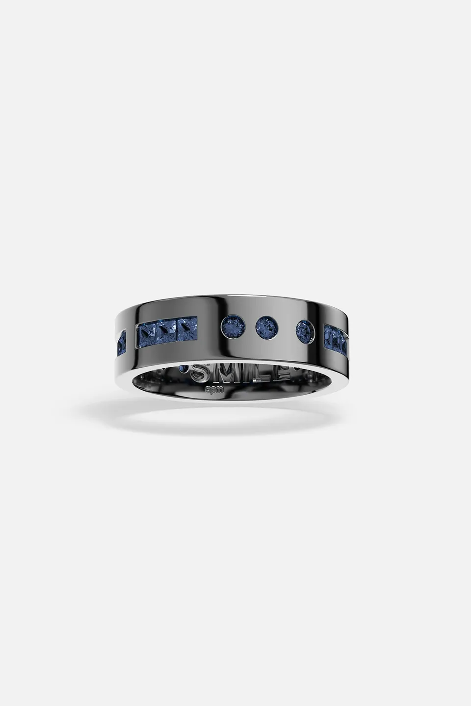 APM Monaco Morse Code SMILE bague grise bleue