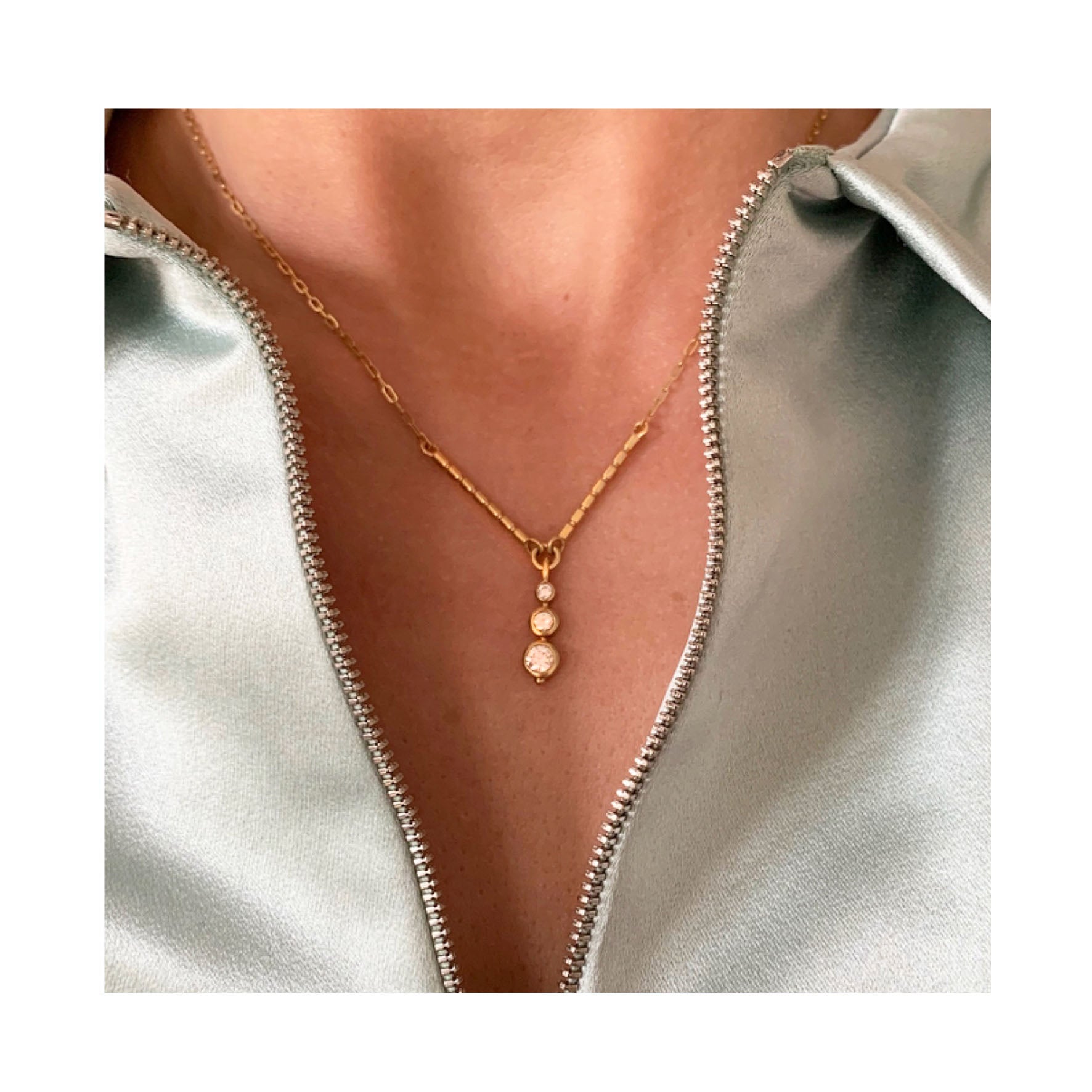 Aimée Aimer Folles Iguazu collier or jaune diamants 43 cm