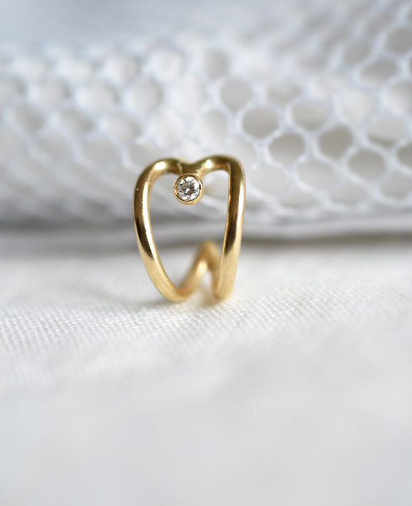 Aimée Aimer Double Love créole or jaune diamant unité