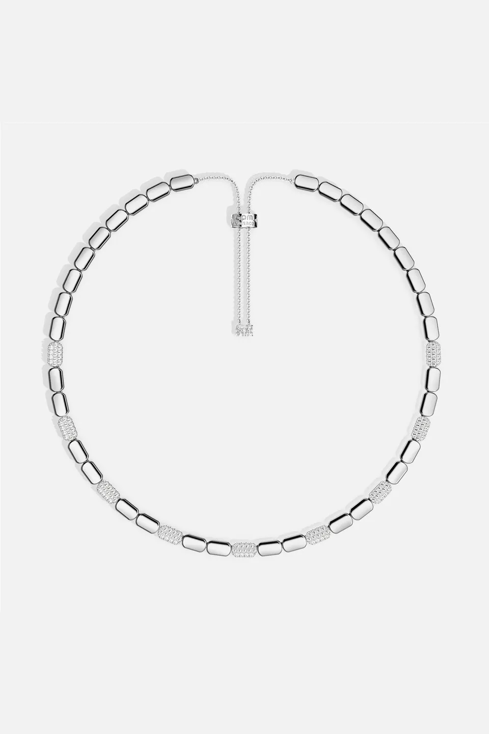 APM Monaco Yacht Club Pavage collier chaîne blanche zircon