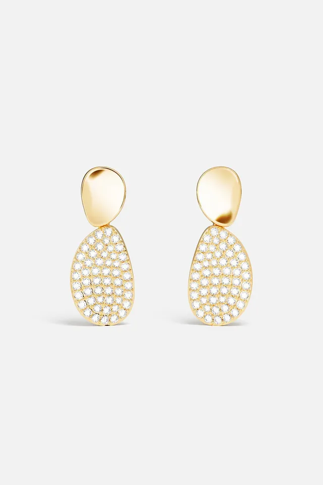 APM Monaco Soleil Galets pendantes dorées zircons