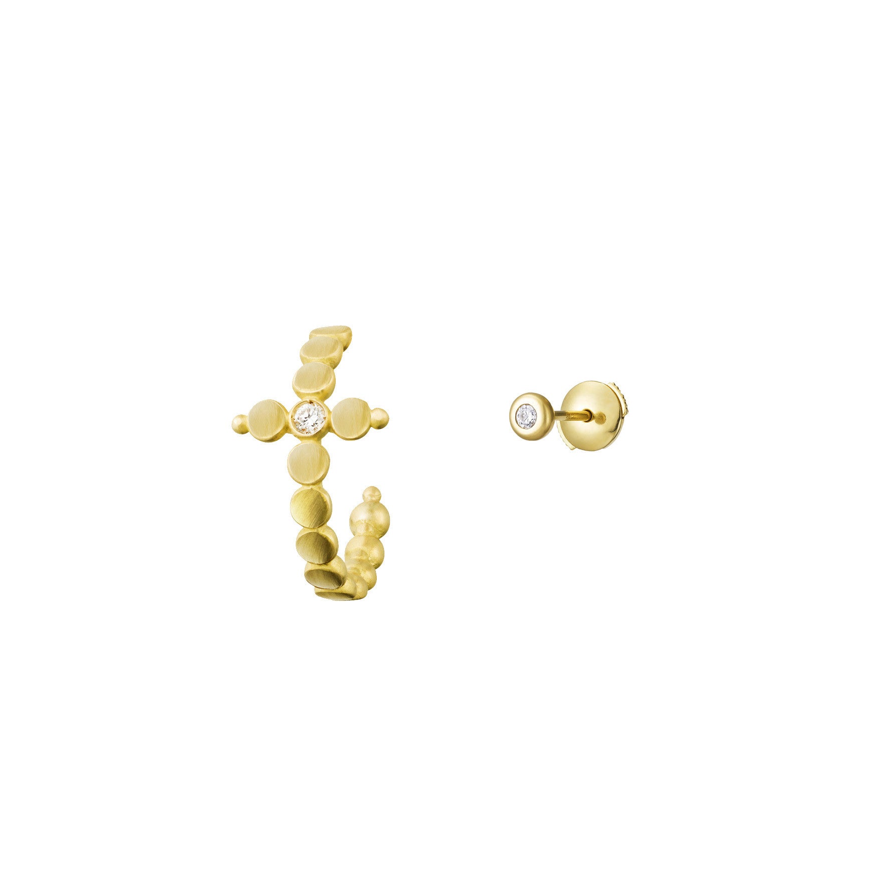 Aimée Aimer Folles Iguazu créole or jaune diamant paire 1,5 cm