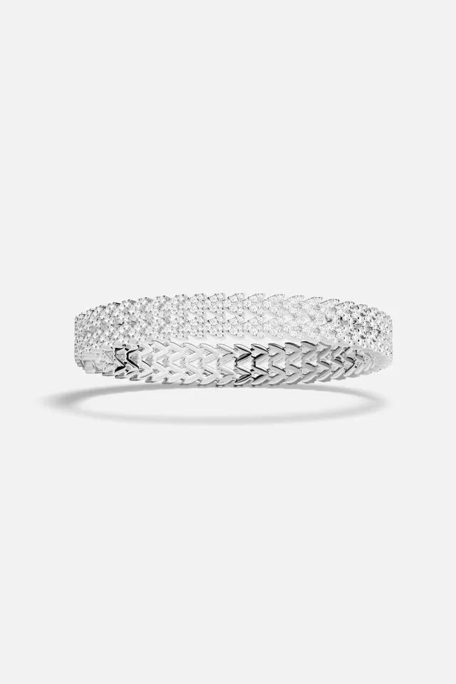APM Monaco Automne Couture bracelet double jonc blanc M zircon