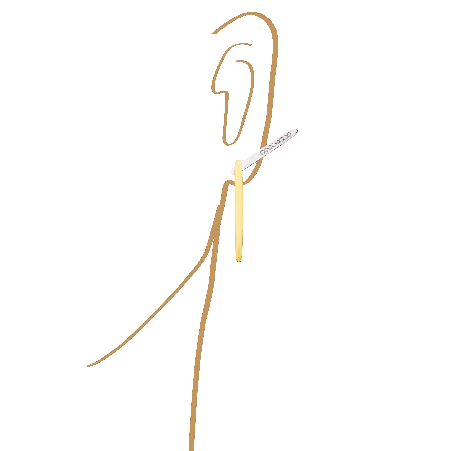 Aimée Aimer Sunrise Boucle oreille or jaune diamants paire