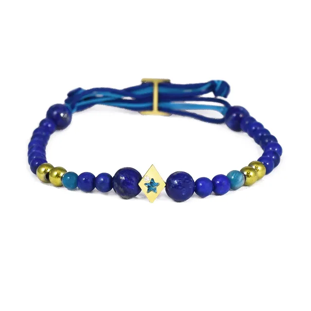 Aimée Aimer Bel Aloha bracelet or jaune diamant lapis