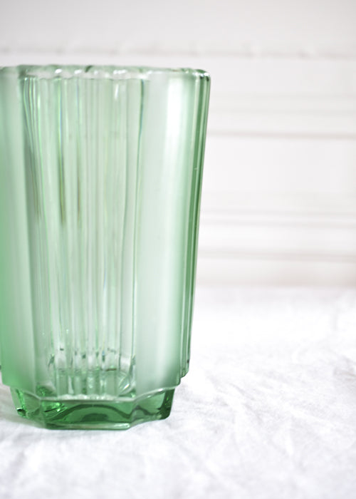 Aimée Aimer Vase Bermudes vase cristal vert d'eau 21 cm pièce unique