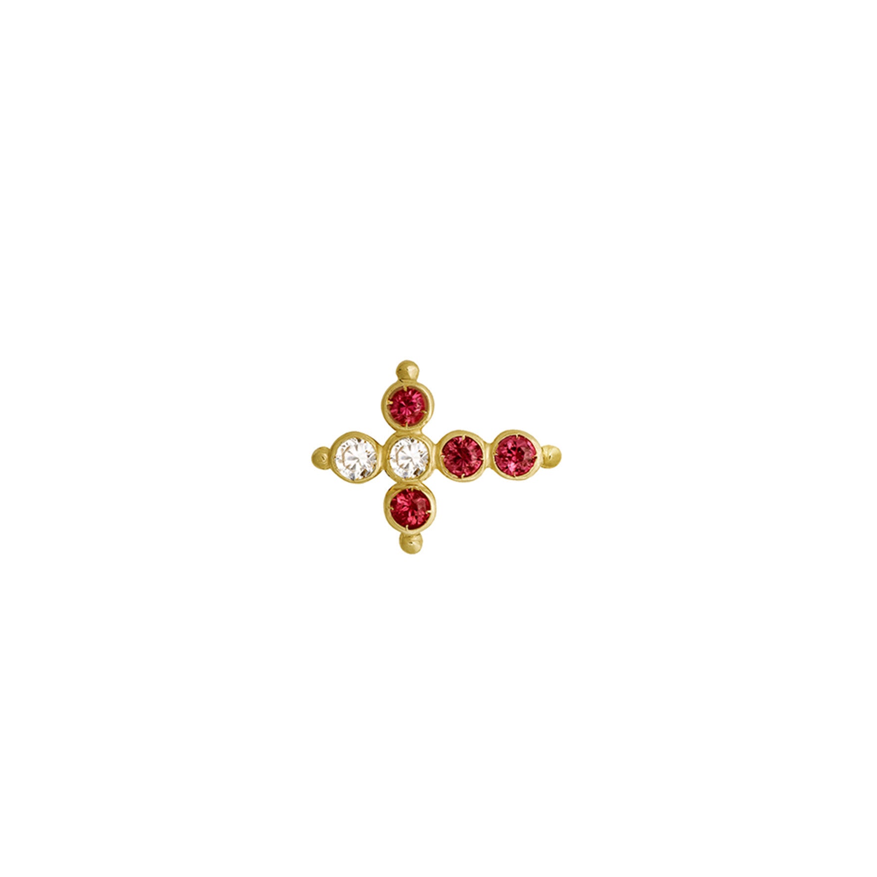 Aimée Aimer Petit AA boucle oreille or diamants rubis unité paire