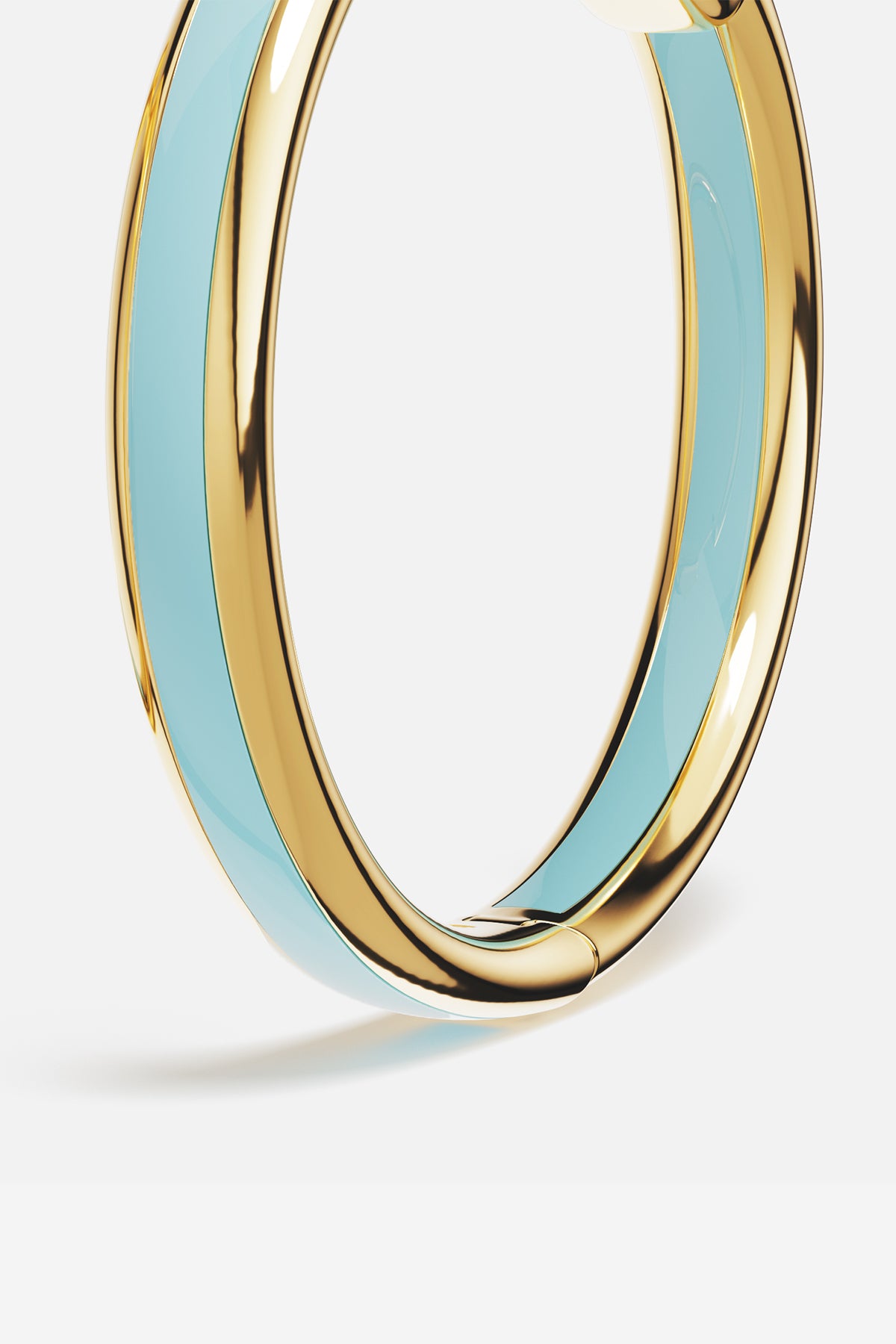APM Monaco Croisette Riviera créoles émail bleu doré 30mm