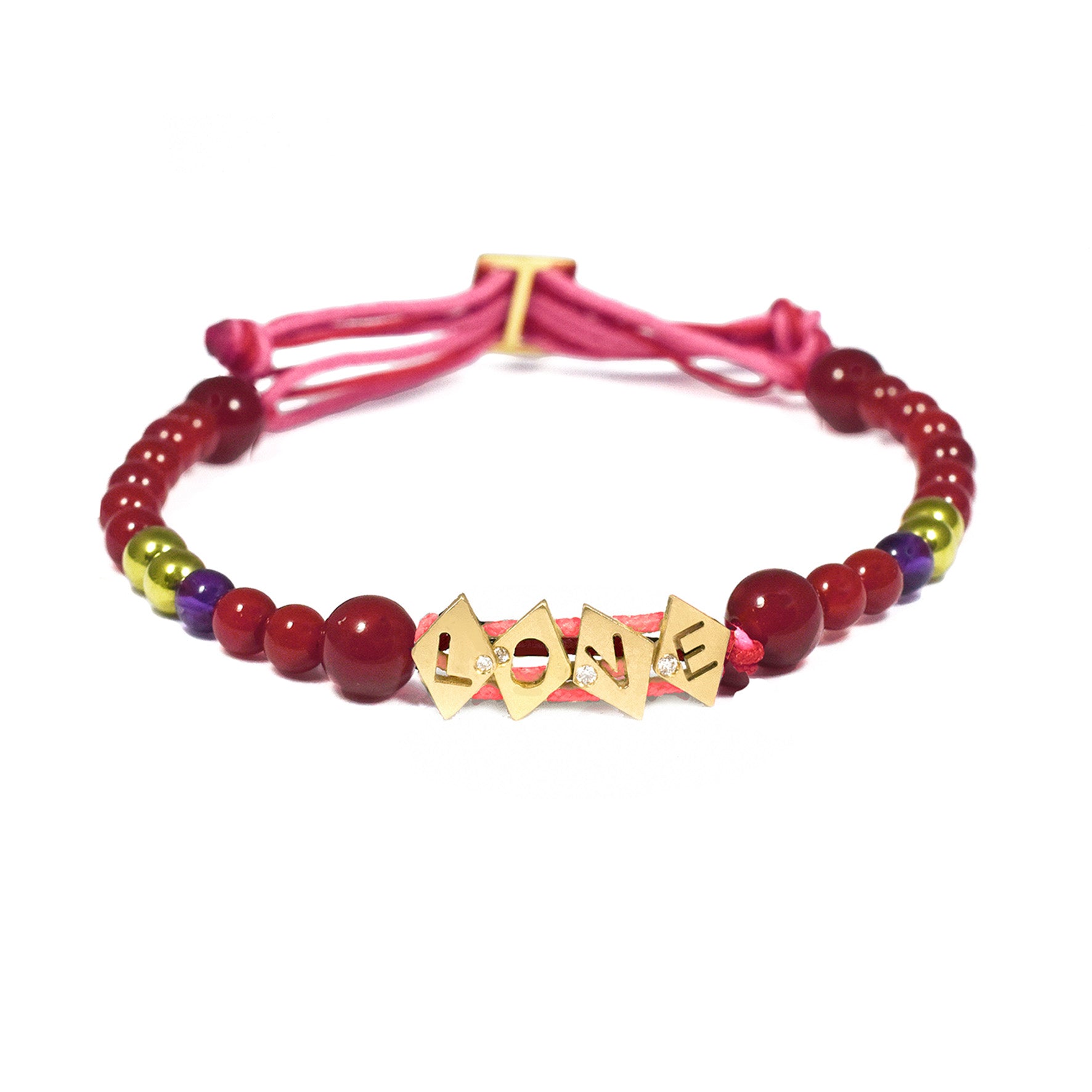 Aimée Aimer Aloha bracelet or jaune diamant 4 lettres