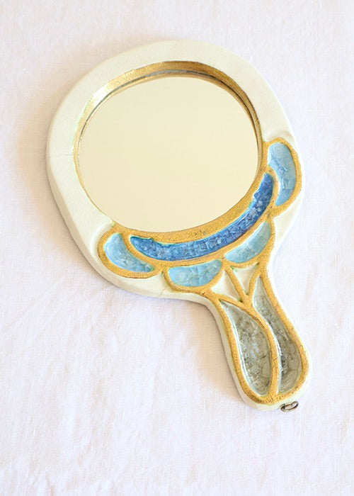 Mithé Espelt Mers du Sud miroir à main bleu 24,5 cm