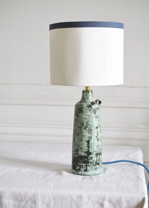 Aimée Aimer Luminaires Lampe Turquoise Blin céramique 41 cm