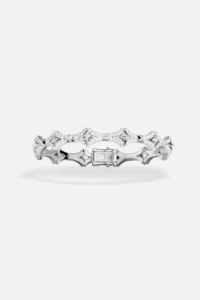 APM Monaco Yacht Club Rock bracelet croix pavé blanc taille M