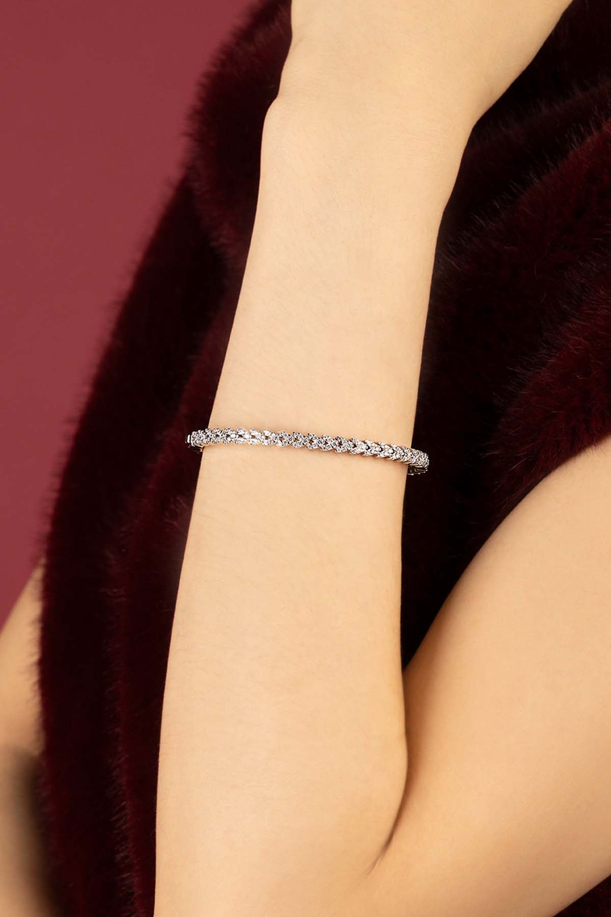 APM Monaco Automne Couture jonc blanc pavé S M