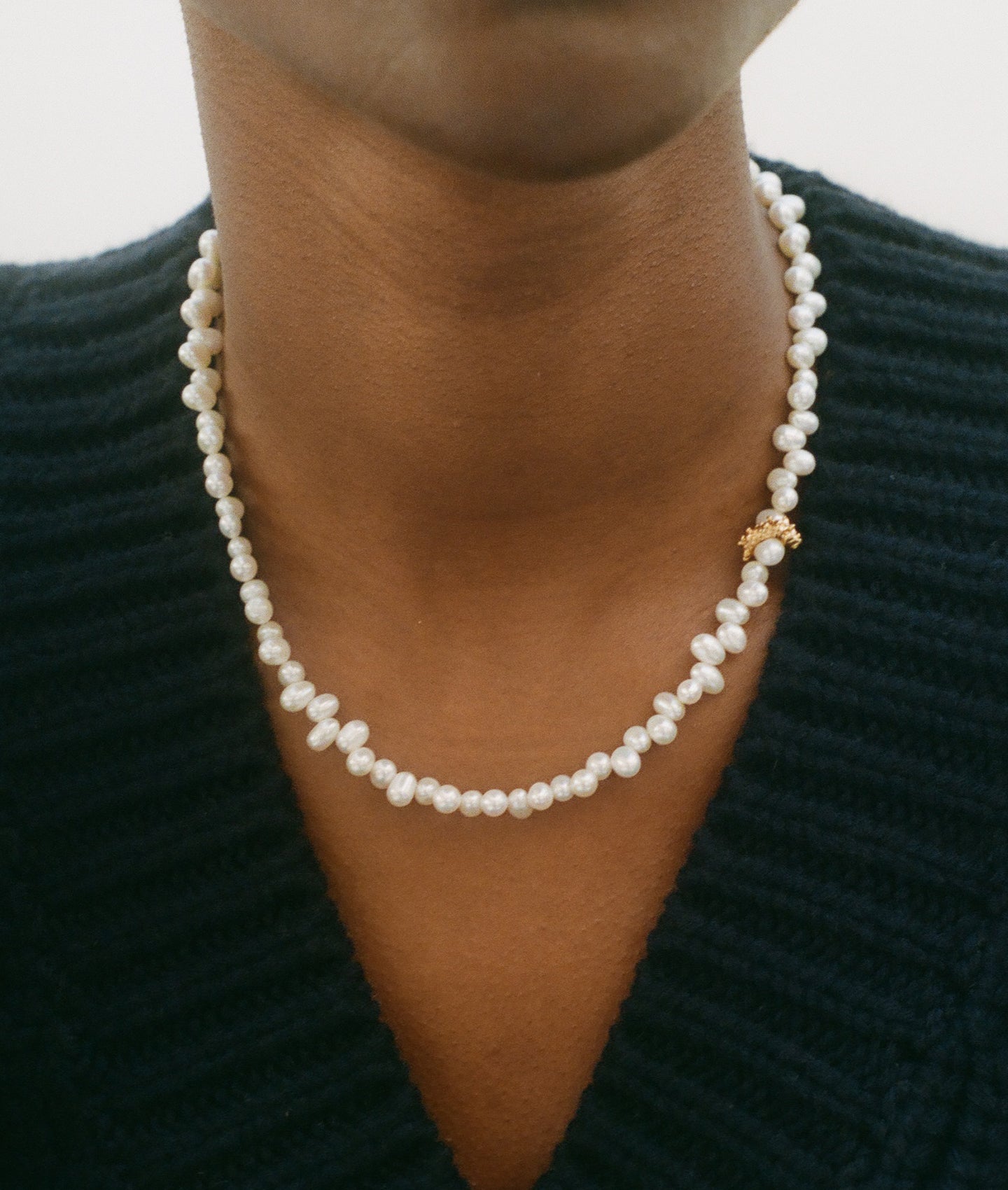Alighieri Calliope choker collier perle plaqué or