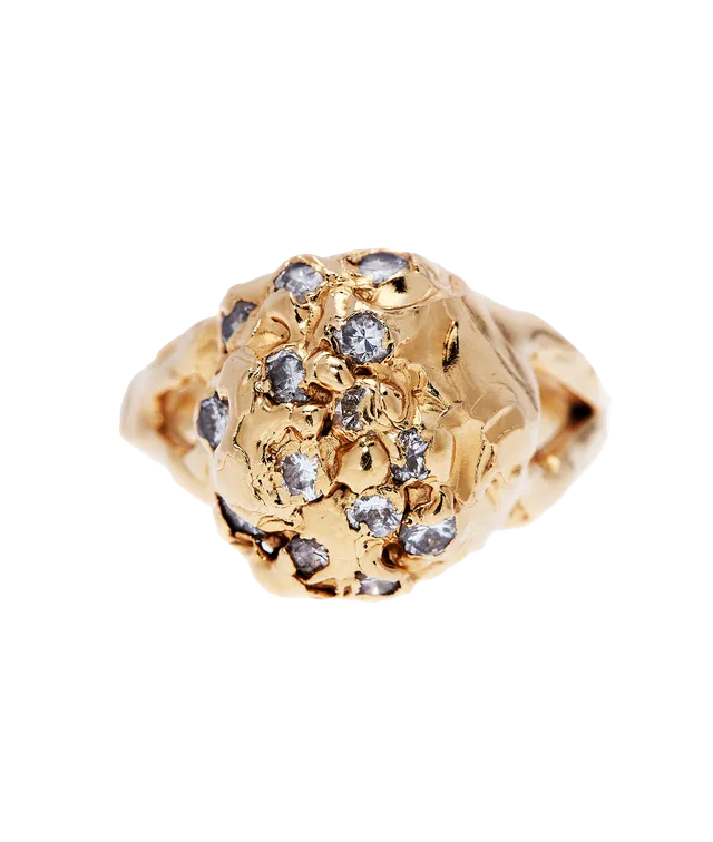 Alighieri Diamond Dome bague or diamants taille M