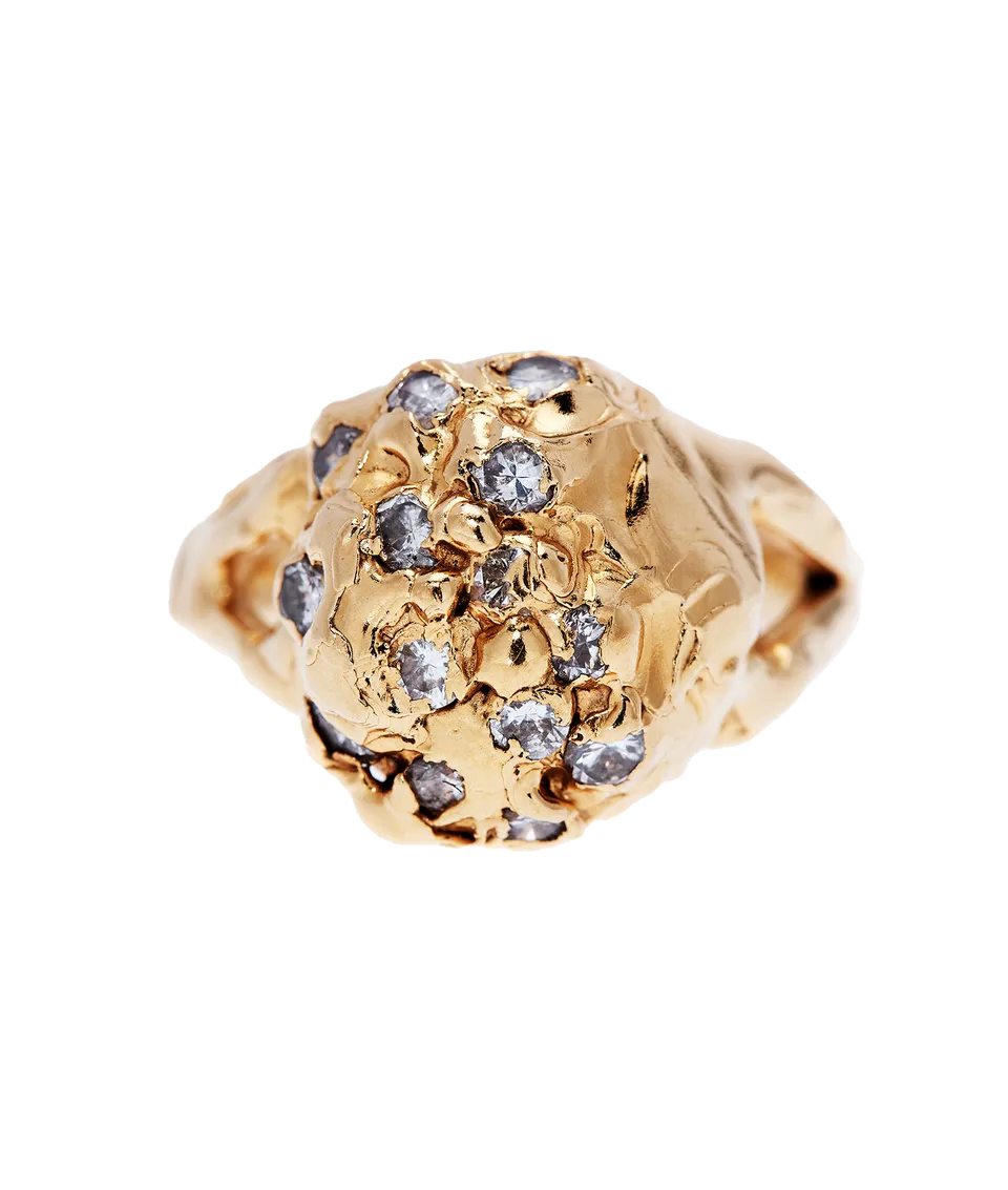 Alighieri Diamond Dome bague or diamants taille M