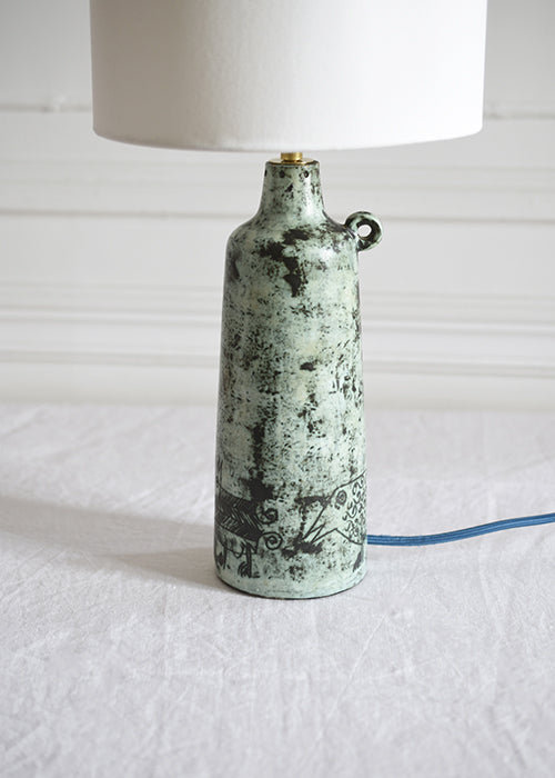 Aimée Aimer Luminaires Lampe Turquoise Blin céramique 41 cm