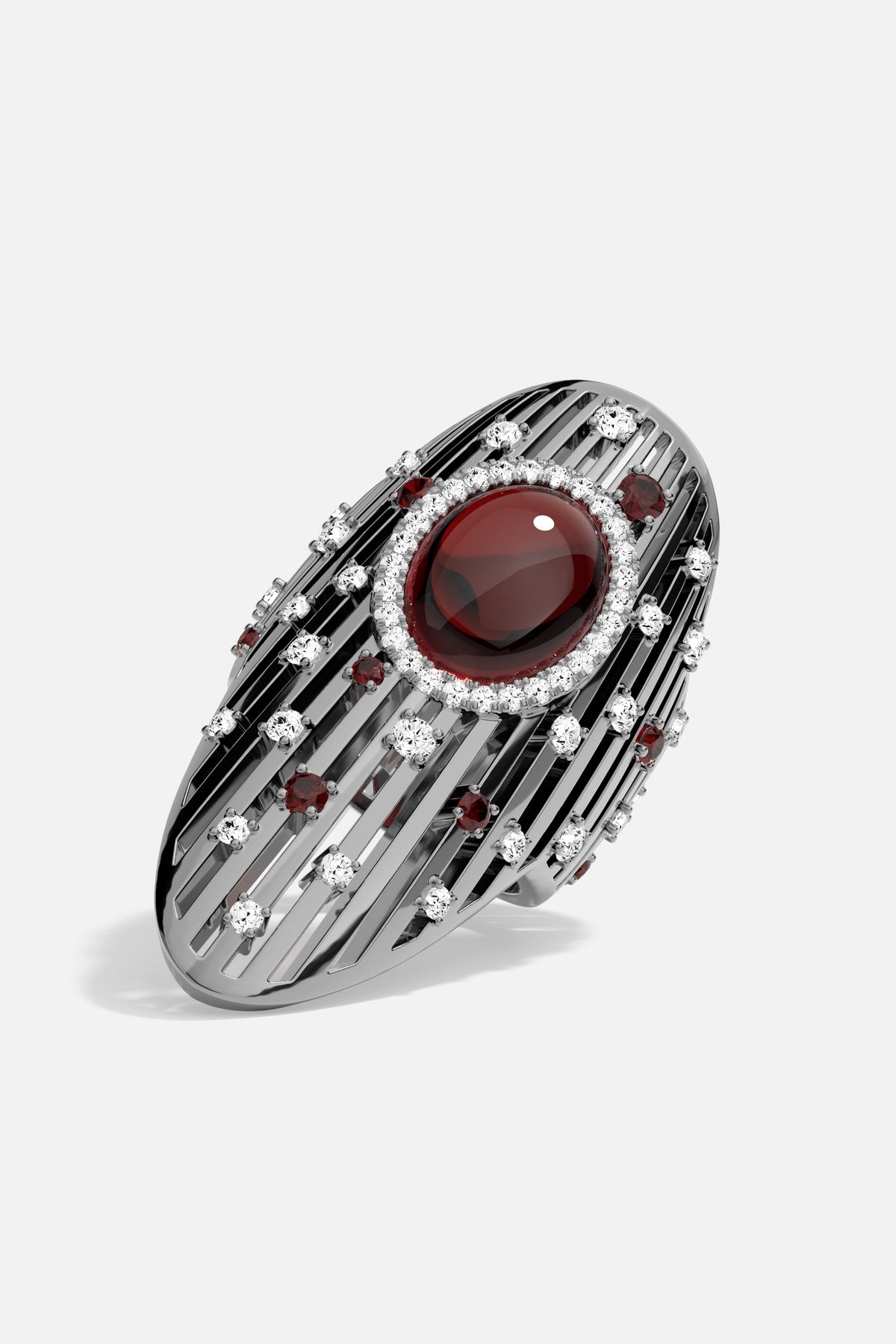 APM Monaco Automne Les Éventails bague large bordeaux