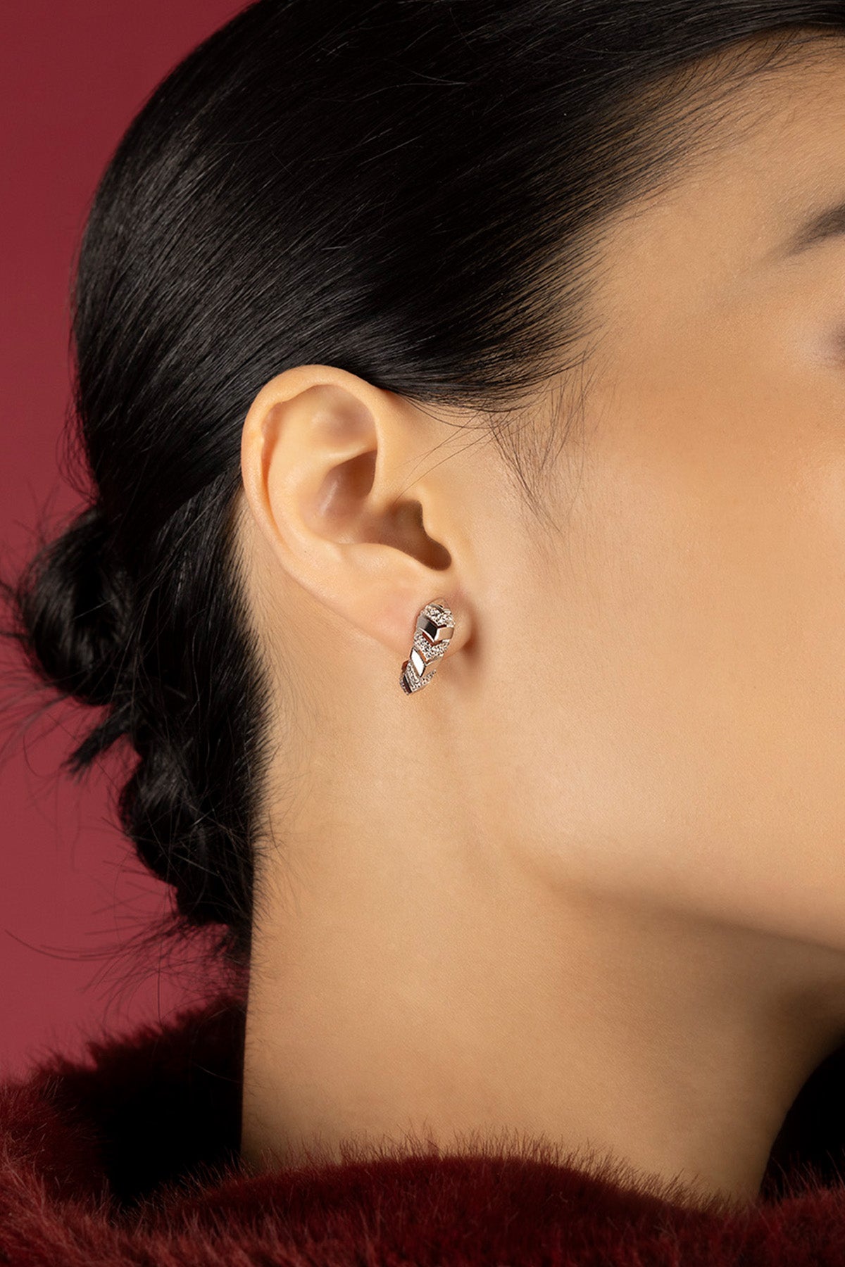 APM Monaco Festival Kâa créoles blanches 18 mm zircons