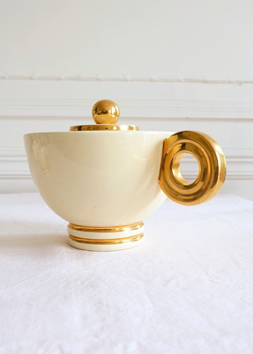 Aimée Aimer Gatsby Robj service thé café porcelaine or 3 pièces