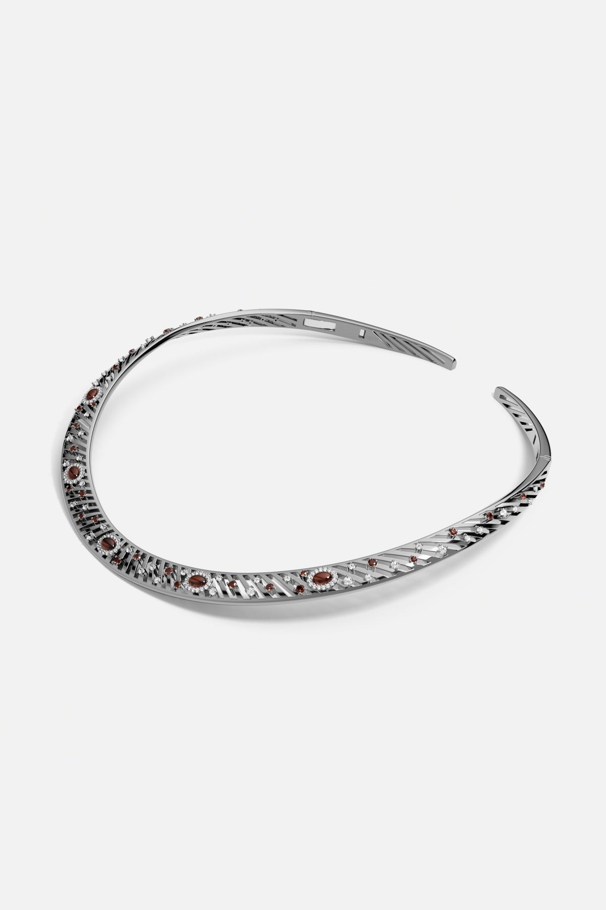 APM Monaco Automne Les Éventails collier choker bordeaux