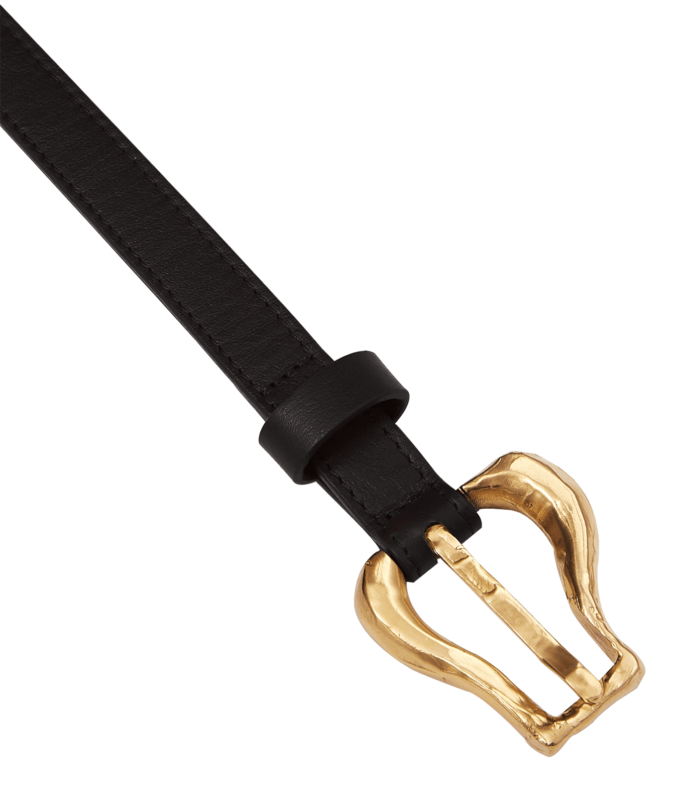 Alighieri Link Wanderlust ceinture cuir noir boucle dorée