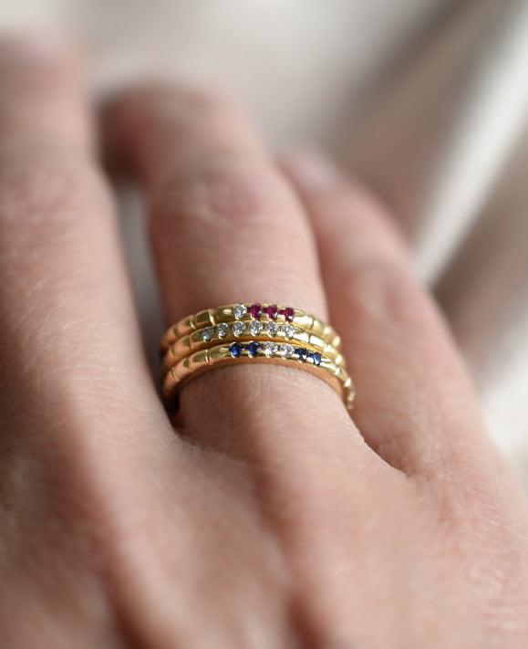 Aimée Aimer Lignes F. bague or jaune diamants taille 52