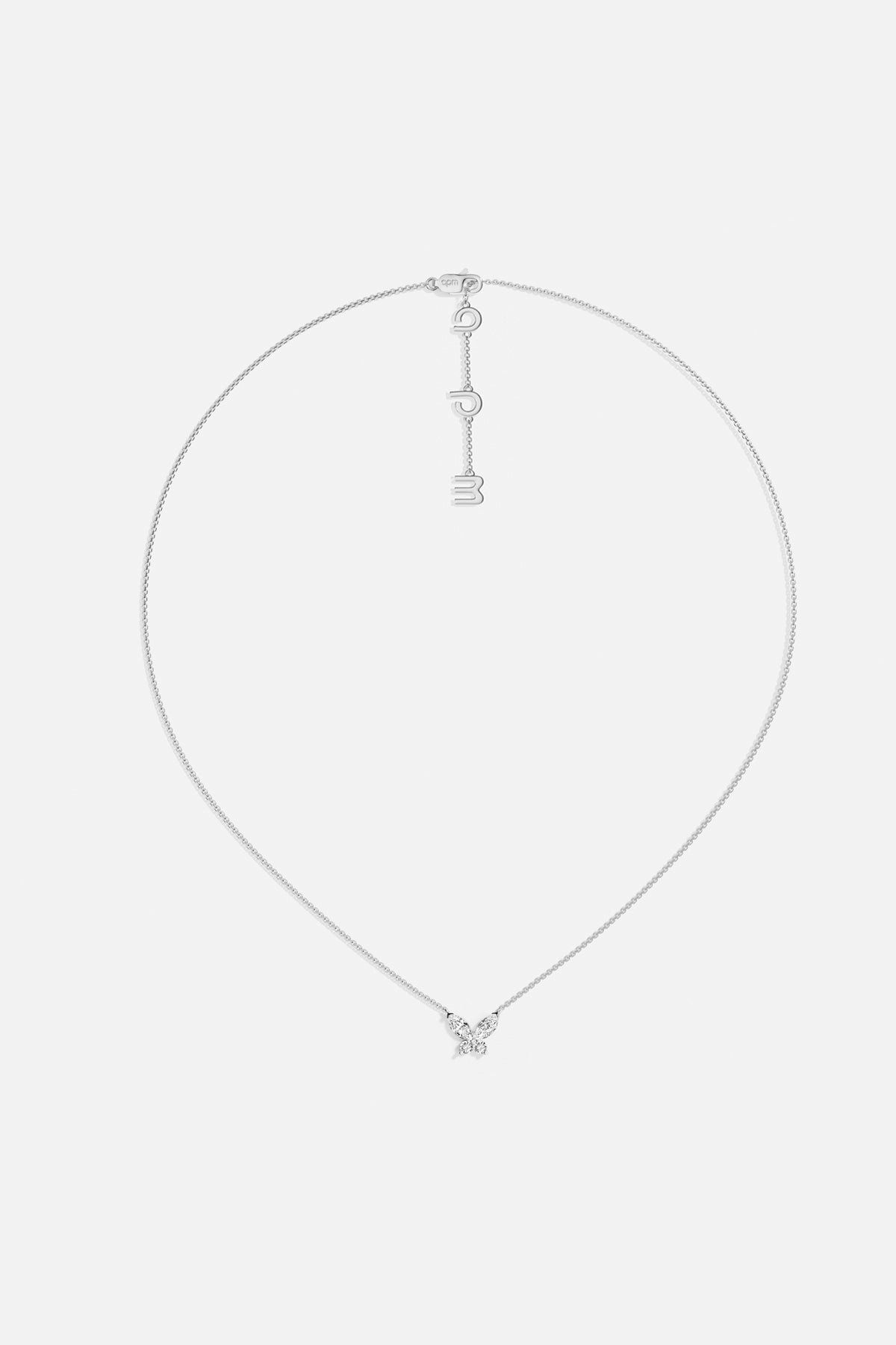 APM Monaco Lumière Papillon collier papillon blanc réglable