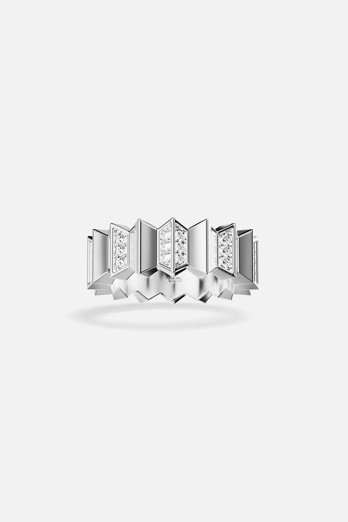 APM Monaco Yacht Club Up and Down bague blanche zircones