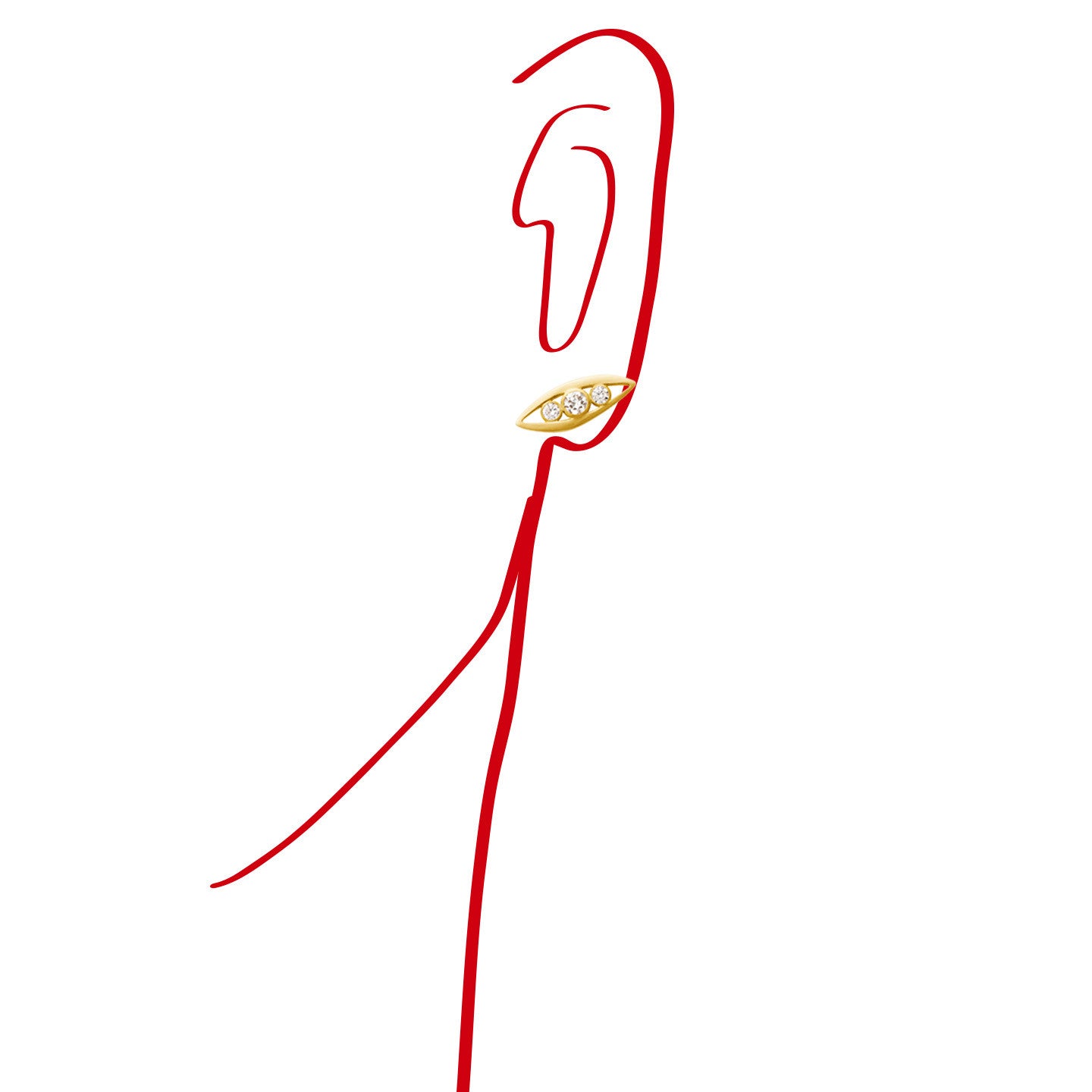Aimée Aimer Bel Aloha boucles d’oreilles or jaune paire