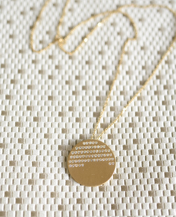 Aimée Aimer Horizon grand modèle collier or jaune diamants 50 cm